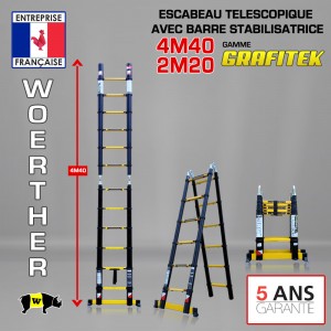 nouvelles gamme d'échelles-escabeaux télescopiques Woerther 