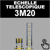 ECHELLE ESCABEAU TRIPLE FONCTIONS WOERTHER DOUBLE BARRES STABILISATRICES,  MODÈLE GRAFITEK 4M40/2M20 - PACK 2 (AVEC TAPIS)